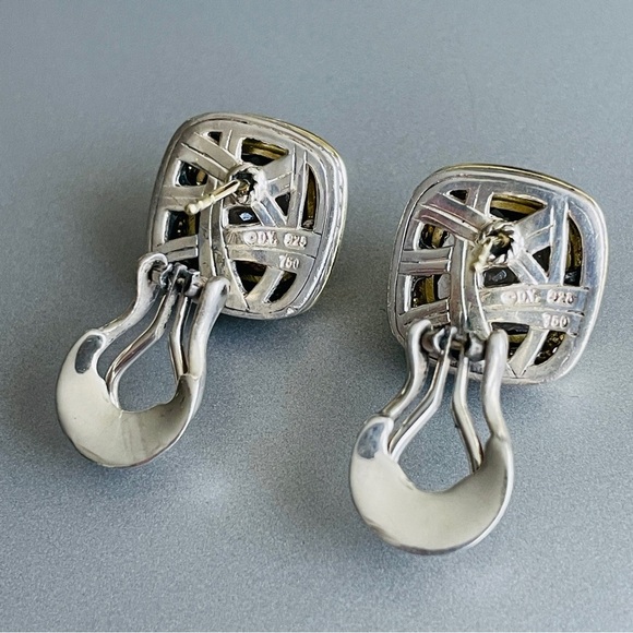 DAVID YURMAN 18K Gold & Sterling 925 Smoky Quartz & Diamond Albion Earri… - Picture 9 of 10